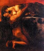 Franz von Stuck The Kiss of the Sphinx oil on canvas